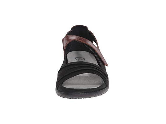 Naot Women's Papaki Sandals Black Velvet/Cinnamon Leather