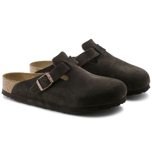 Birkenstock Sandals Boston Mocha Suede Leather