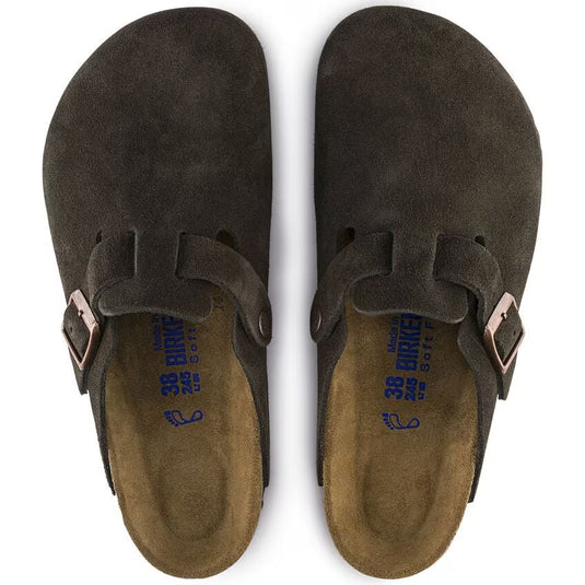 Birkenstock Sandals Boston Mocha Suede Leather