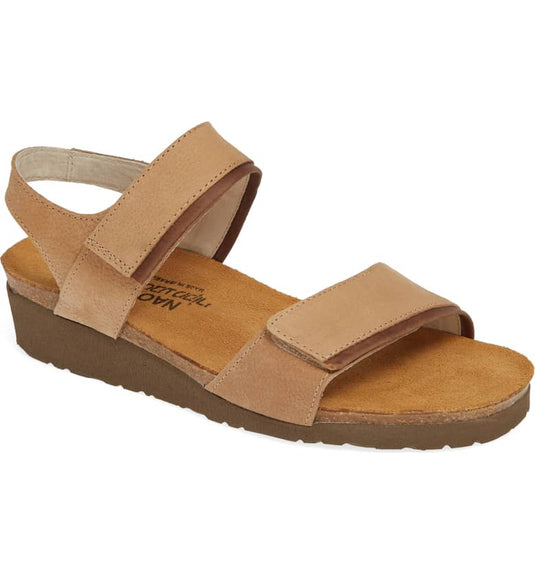 Naot Women's Aisha Sandals Nude Nubuck/Saddle Brown Leather