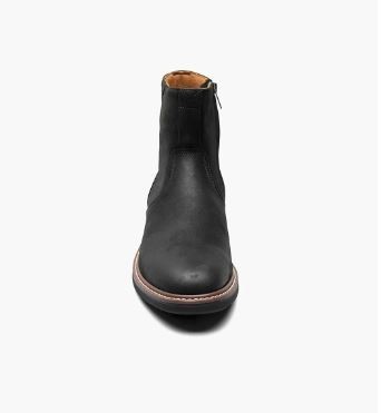 Florsheim Men's Norwalk Plain Toe Side Zip Boot Black - Free Socks