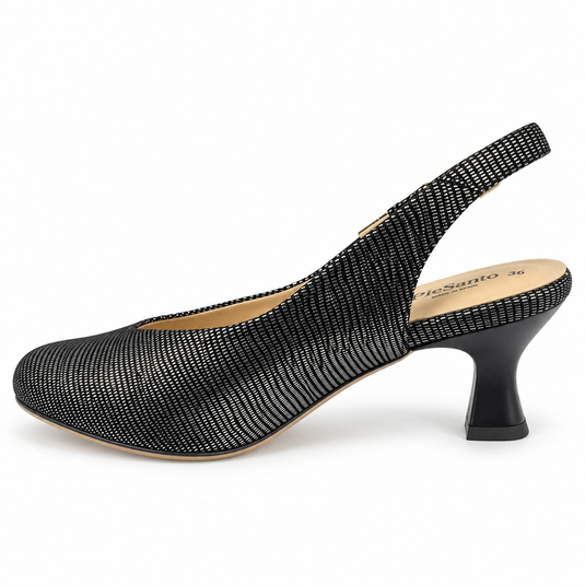 PieSanto Women's Slingback Kit Pump 240230 Lucertolina Black