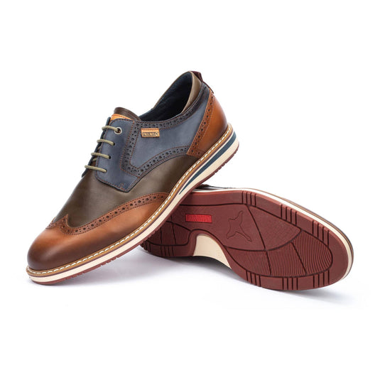 Pikolinos Men's Avila Two tone lace-up shoes Brandy