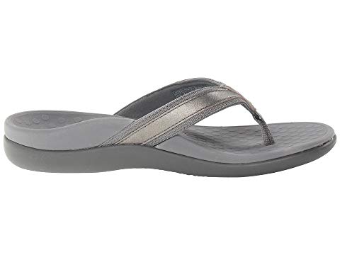 Vionic Women's Tide II Toe Post Sandals Pewter Metallic