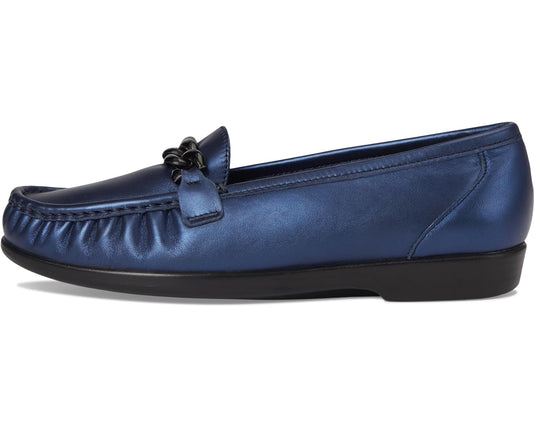 SAS Women's Metro Link Comfort Loafers Metallic Navy