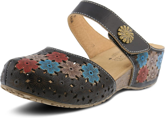 Spring Step L'Artiste Women's Spikey Clog Black Multi