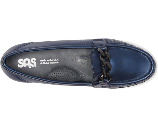 SAS Women's Metro Link Comfort Loafers Metallic Navy