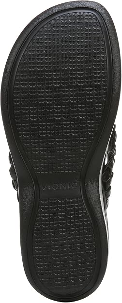Vionic Kenji Women's Toe-post Platform Wedge Sandal Black