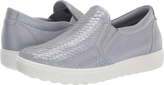 Ecco Women's Soft 7 Slip-On Silver Grey Metallic