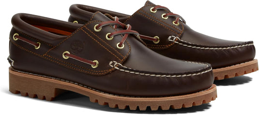 Timberland Men's Authentic 3-Eye Lug Handsewn Boat Brown