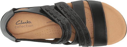 Clarks Women's Laurieannholly Sandals Black Leather