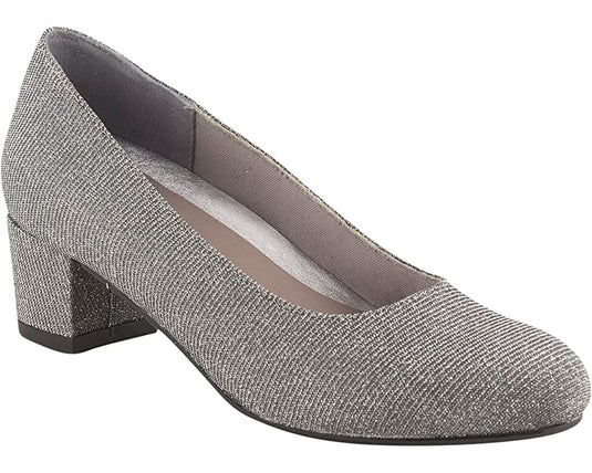 David Tate Women's Suave Pump Silver Metallic Fabric