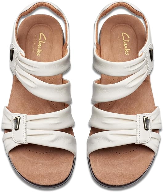 Clarks Women's Kitly Ave Sandal Off White Leather