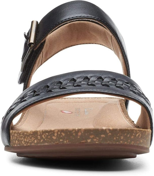 Clarks Women's, Un Perri Way Sandal - Black Leather