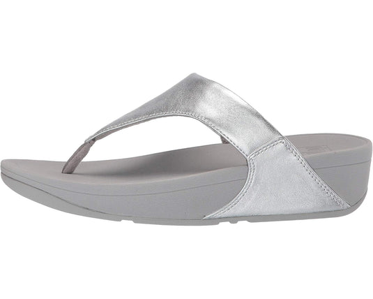 Fit Flop Women's LULU Leather Toe-Post Sandals Sliver
