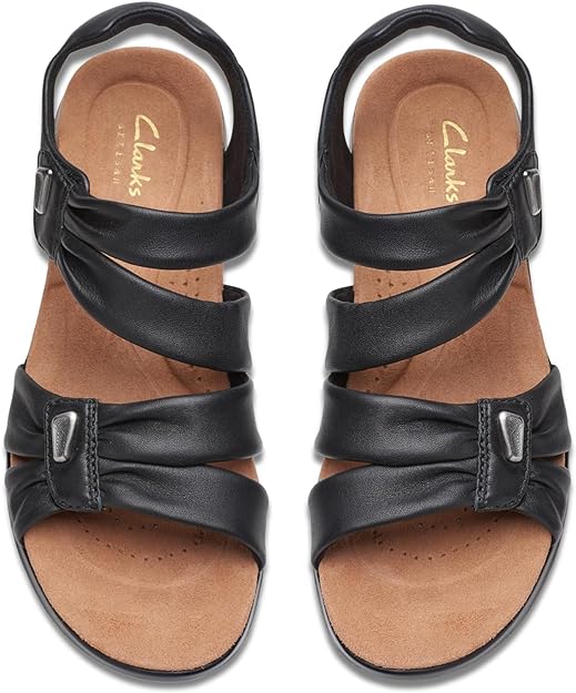 Clarks Women's Kitly Ave Sandal Black Leather