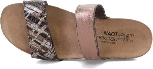 Naot Women's Althea Slide Sandals Mixed Metallic Lthr/Radiant Copper Lthr