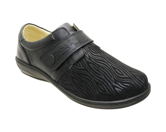 David Tate Women’s Evita Slip-On Shoe Black Stardust Calf