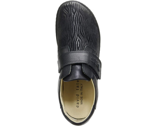 David Tate Women’s Evita Slip-On Shoe Black Stardust Calf