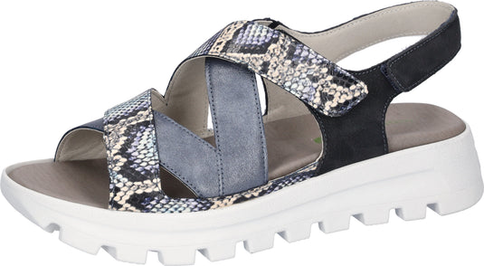 Waldlaufer Women's H-Nele Sandal blau jeans notte
