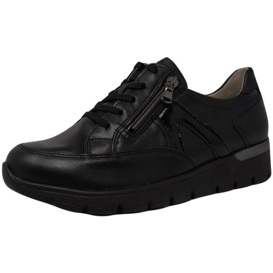 Waldlaufer Women's K-Ramona Sneaker Black Leather