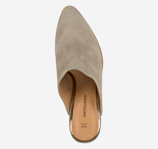 Johnston & Murphy Women's Trista Mule Taupe suede