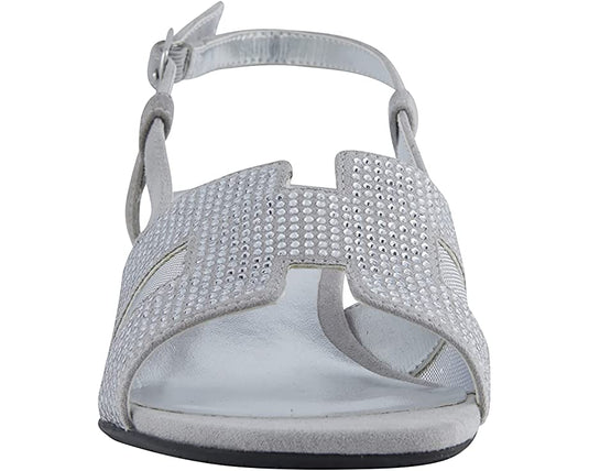 David Tate Women's AMBER Sandals Silver Nova Suede