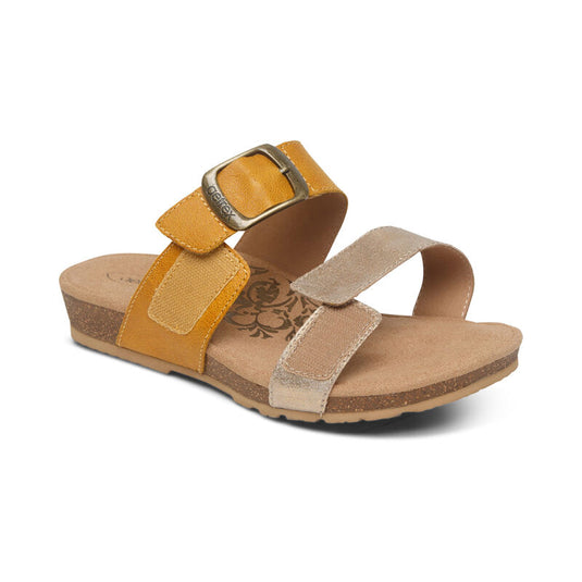 Aetrex Women's Daisy Adjustable Slide Sandal Sunflower