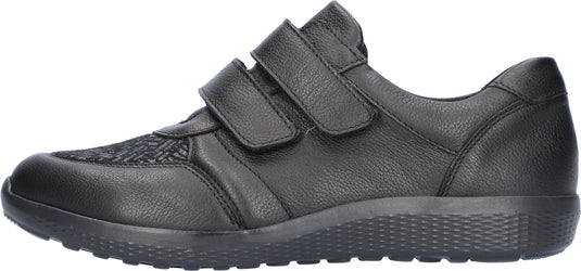 Waldlaufer Women's M-Ira Velcro Sneaker Black