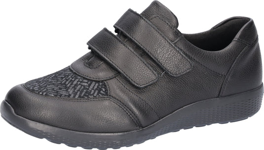 Waldlaufer Women's M-Ira Velcro Sneaker Black