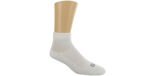 SAS Diabetic QTR Crew Women's Socks-White-Medium