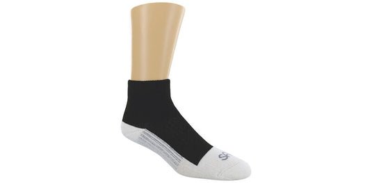 SAS Diabetic QTR Crew Women's Socks-Black-Medium