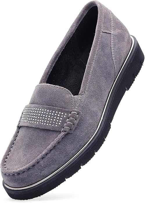 ARA Women's Dallas 2.0 Loafer Steel Suede