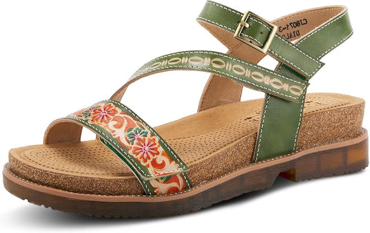 Spring Step L'Artiste Women's Dialog Strap Sandal Green