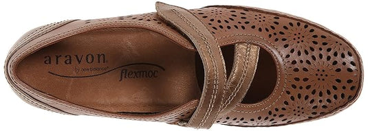 Aravon Women's Flex Lacey Dress Sandal Brown
