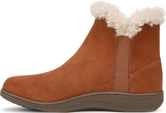 Vionic Unwind Booties Women's Tan Suede