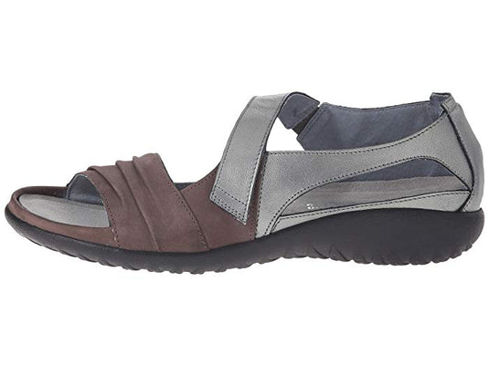 Naot Women's Papaki Sandals Shiitake Nubuck/Sterling Leather