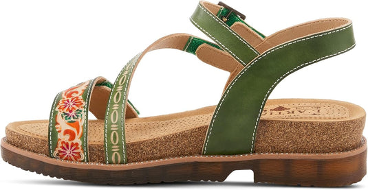 Spring Step L'Artiste Women's Dialog Strap Sandal Green