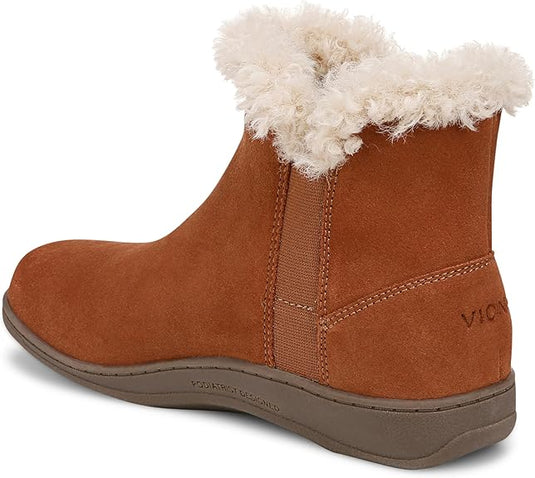 Vionic Unwind Booties Women's Tan Suede