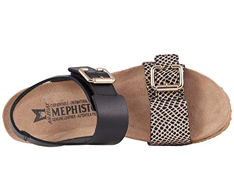 Mephisto Women's Lissandra Wedge Sandals Black Waxy/Cuba