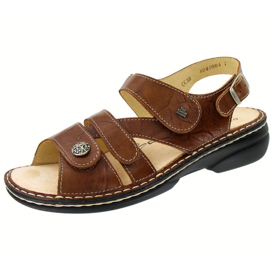 Finn Comfort Women's Gomera Soft Sandals Cognac Plisse