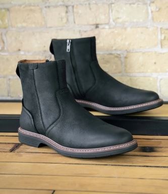 Florsheim Men's Norwalk Plain Toe Side Zip Boot Black - Free Socks