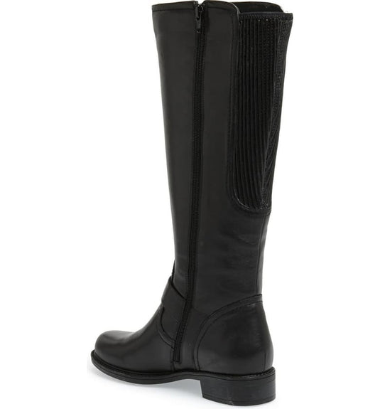 David Tate Women's Branson Extra Wide Shaft Boot Black Leather