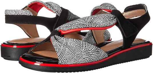 BeautiFeel Women's Camille Flat Sandal Black/White