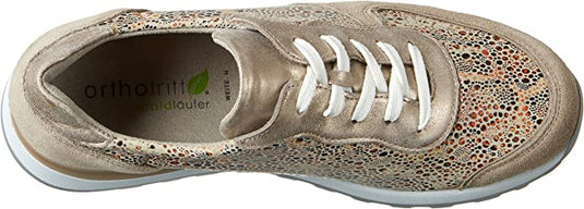 Waldlaufer Women's Hiroko Soft Lace Sneaker Cappuccino Light Gold