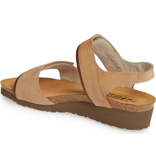 Naot Women's Aisha Sandals Nude Nubuck/Saddle Brown Leather