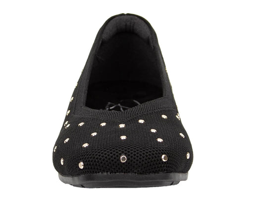 Ros Hommerson Women's Niki Loafer Black Knit With Stud