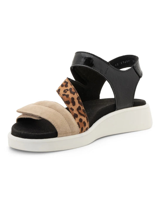 Ara Women's Marina Triple Adjustable Sandal - Beige multi