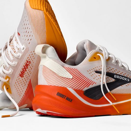 Brooks Men's Ghost Max 4 Run/Walk - White/Orange/Red