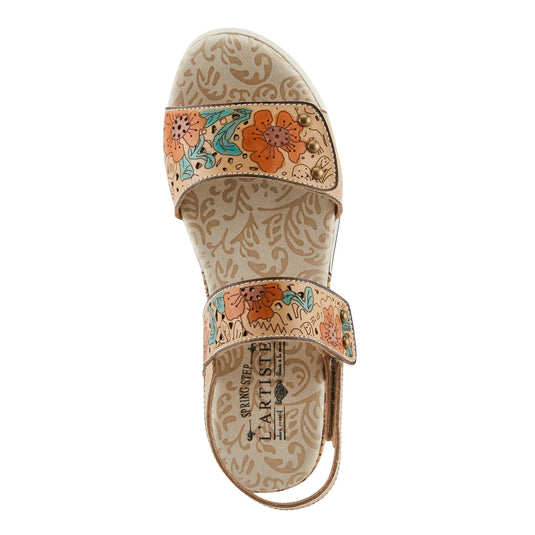 Spring Step Women's L'ARTISTE CAITLINA SANDALS BEIGE MULTI